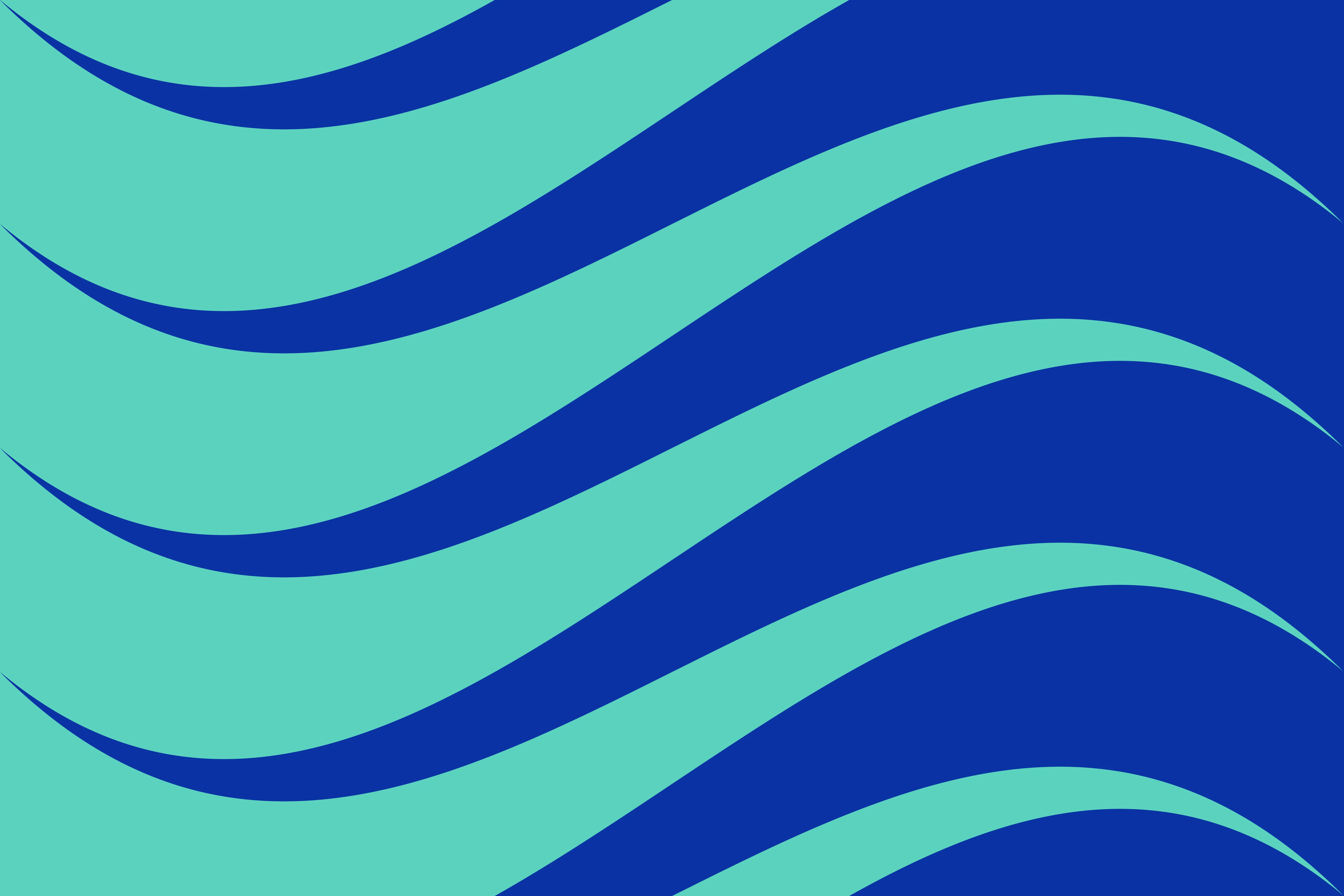 A flag is seagreen and ultramarine blue waves.